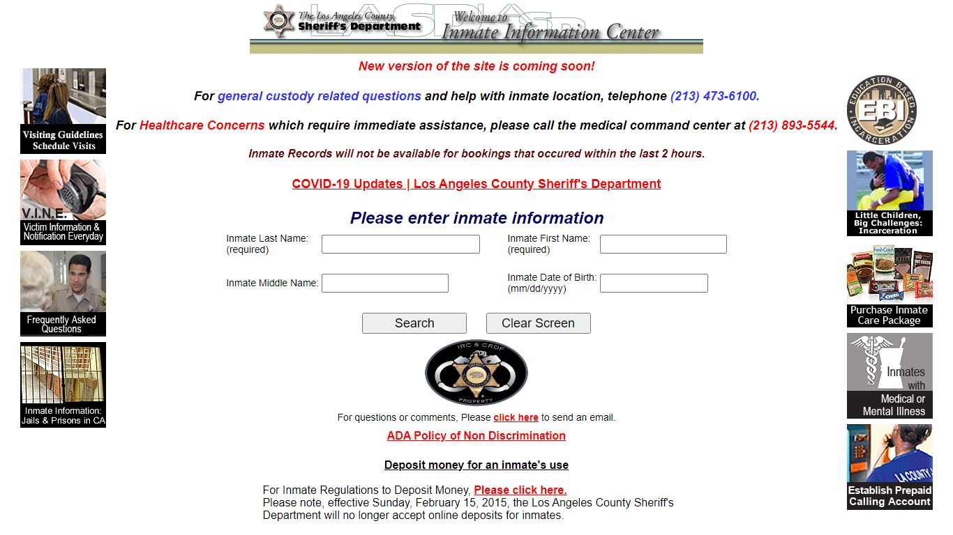 LASD Inmate Information Center - Booking Details - Los Angeles County ...